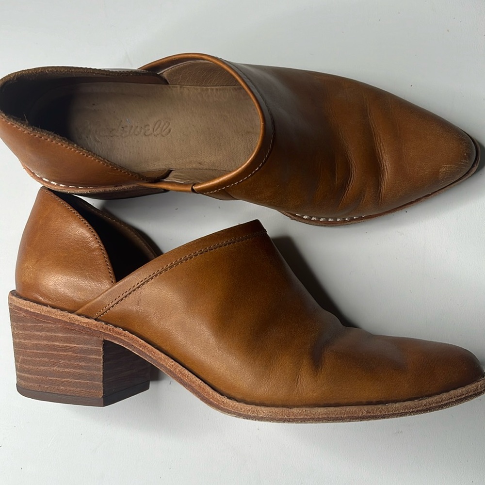 Madewell Leather Bootie medium Brown Leather Sz 7 low heel - boho style
